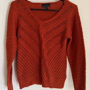 Attention Women's V-Neck Sweater in Rich Rust